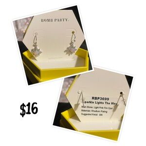 Bomb Party Sparkle Lights Earrings - Pink and Silver